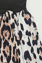 U-Neck Leopard Print Backless Bodycon Mini Dress