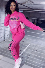 Fleece Letter Print Oversized Hoodie