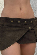 Vintage Low Waist Studded Mini Skirt