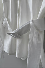 Vintage Waist Cinched Belted Long Sleeve Blouse