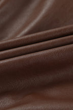 Vintage Brown Leather Blazer Coat