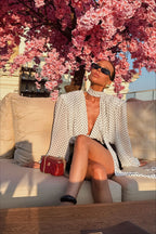 Chic Polka Dot Loose Tie Blouse