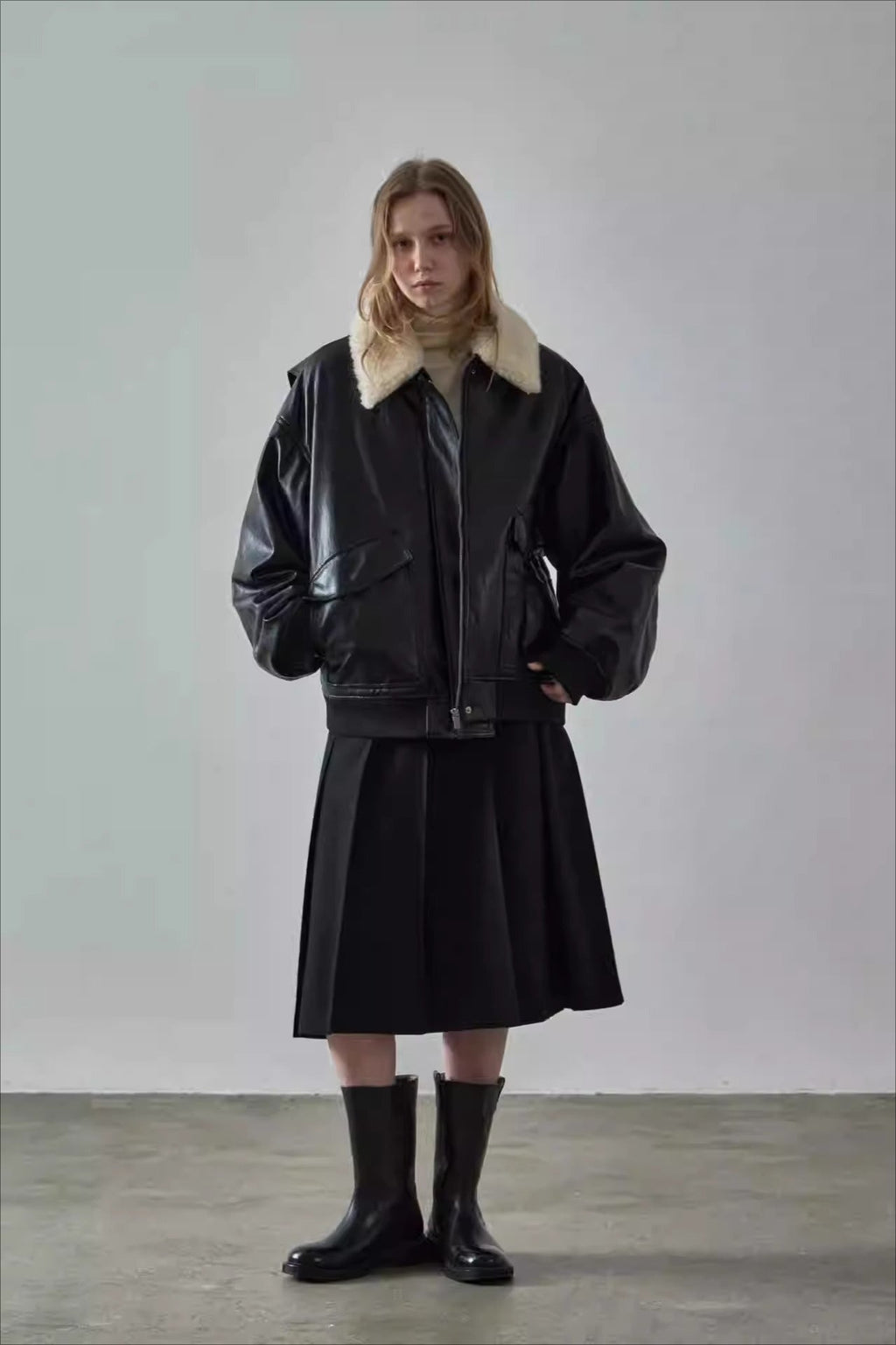 Spring Oversized Faux Leather Coat