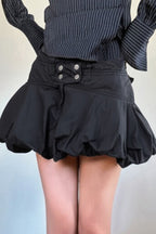 Button Detail High Waist Tulip Skirt