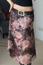Floral Print Bodycon Maxi Skirt