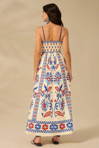 Tropical Floral Ruffle Beach Boho Dress