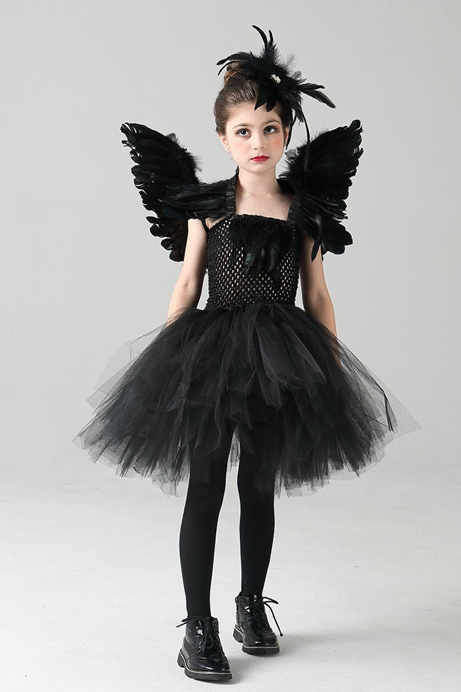 Black Swan Dress Kid Halloween Costume