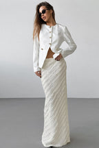 Knit Split Bodycon Maxi Skirt