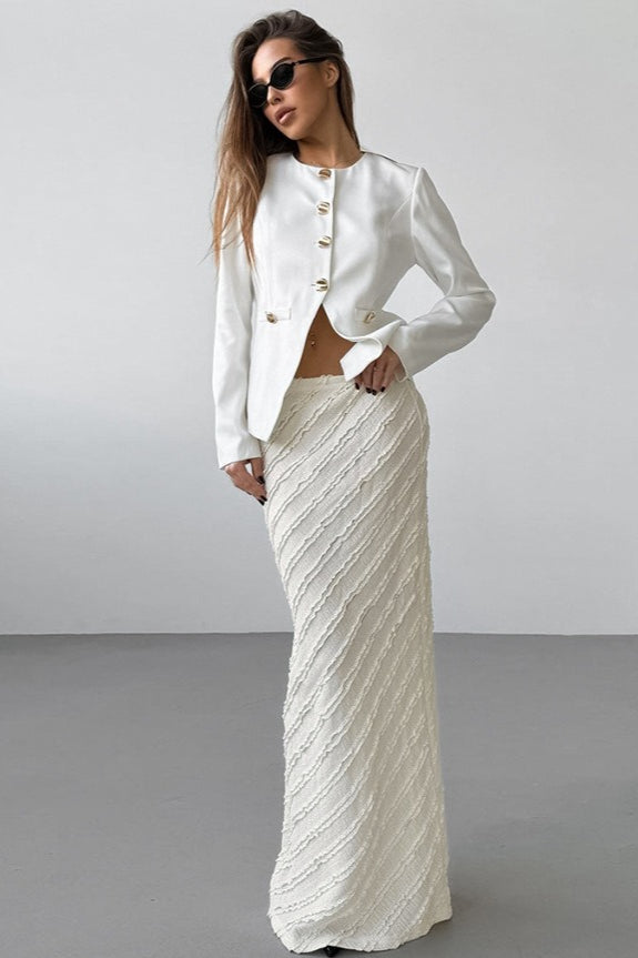 Knit Split Bodycon Maxi Skirt