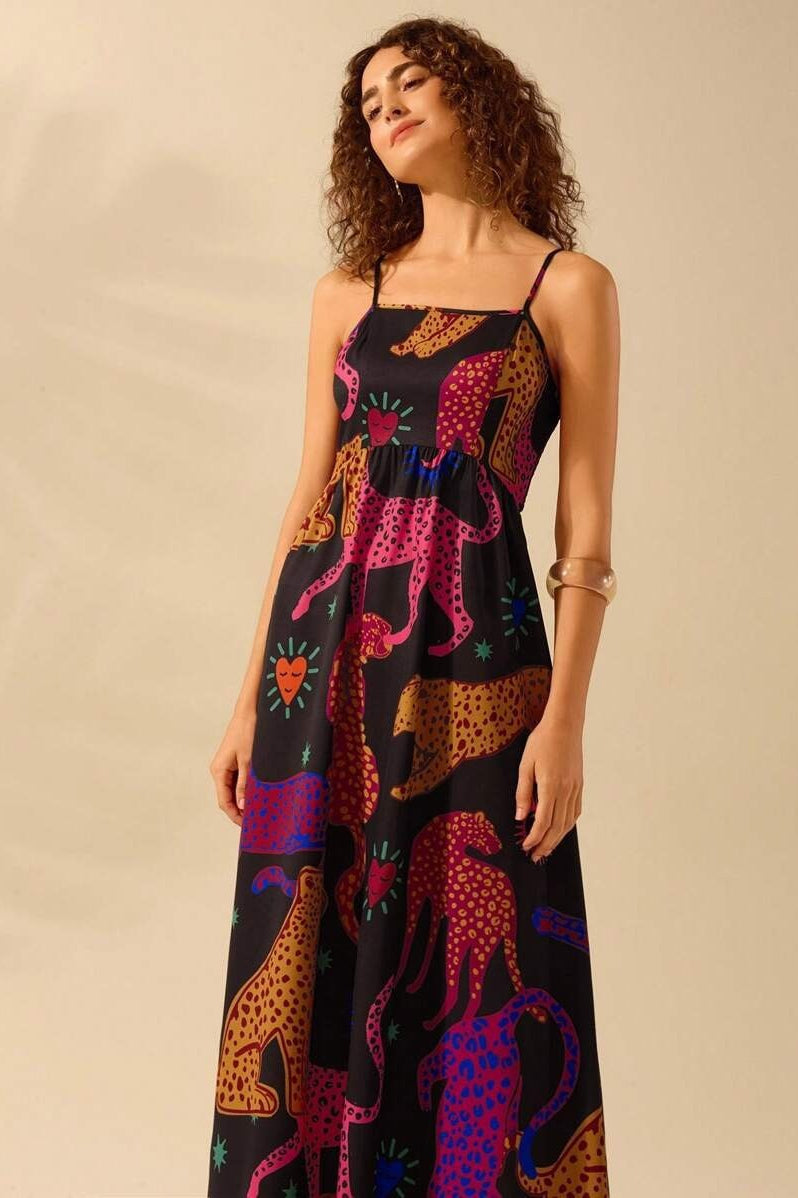 Tropical Floral Ruffle Beach Boho Dress