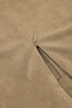 French Minimalist High-Waisted Solid Color Midi Skirt