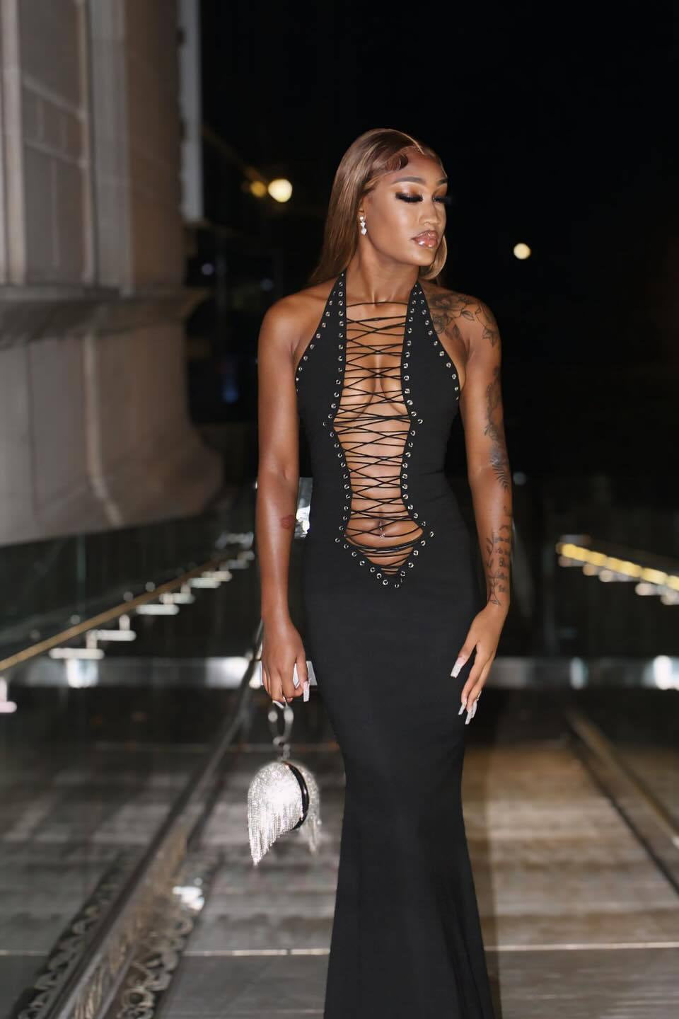 Halter Tie Sexy Bodycon Maxi Dress