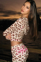 Casual Letter Print Hoodie Crop Top