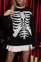 Halloween Skeleton Crew Neck Sweater