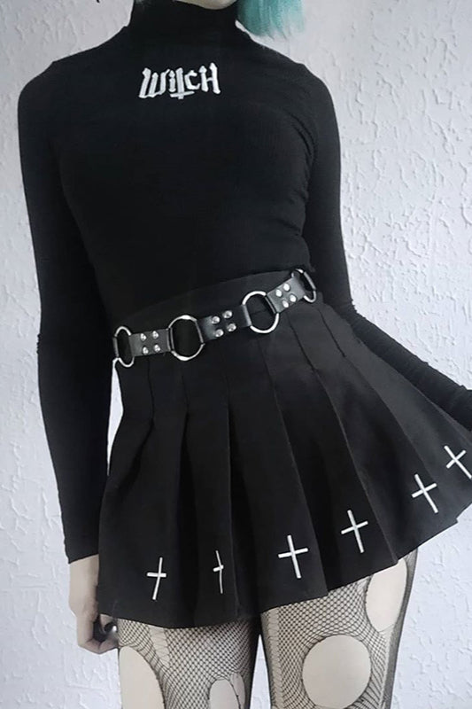 Dark Academia Utility Mini Skirt
