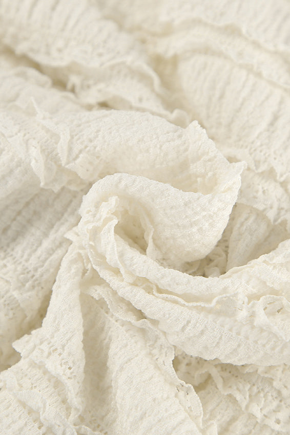 Lace Trim High Waist Split Midi Skirt