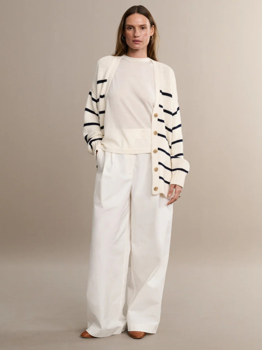 Striped Loose Knit Cardigan