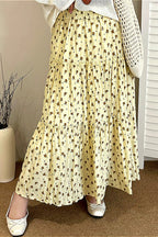 Plus Size Floral High Waist Tiered Skirt