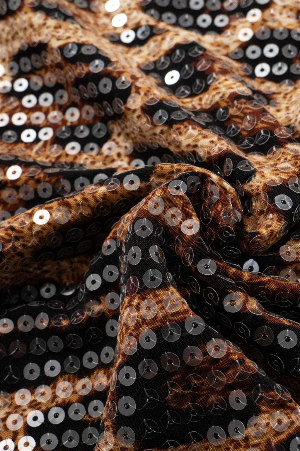 Sequin Leopard Halter V Neck Mini Dress