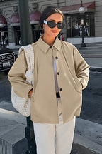 French Khaki Utility Trench Coat