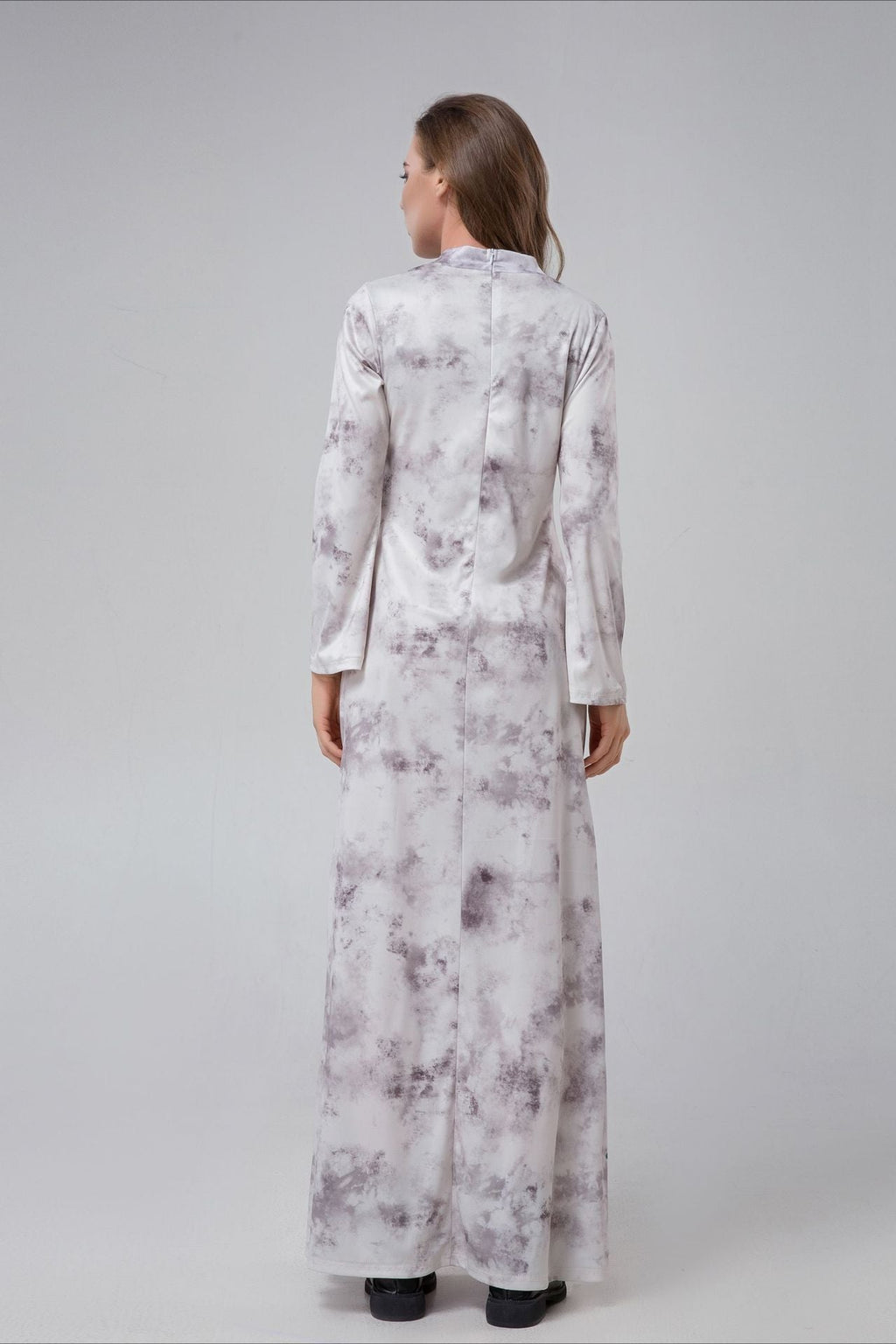 Halloween Ghost Bride Cape Long Sleeve Maxi Dress