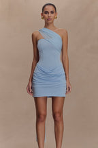 Strapless Ruched Bow Tie Mini Dress