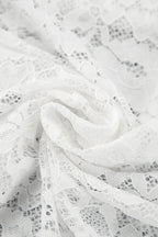 White Lace Sheer High Waist A-Line Skirt