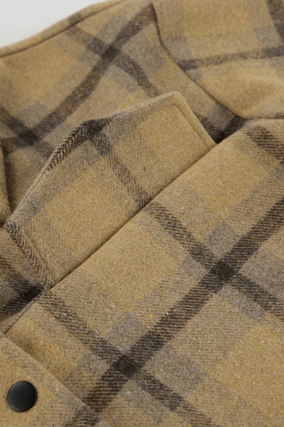 Plaid Wool Blend Loose Jacket