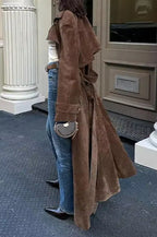 Vintage Brown Belted Long Coat