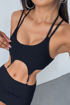 Backless Two Tone Cami Bodycon Mini Dress