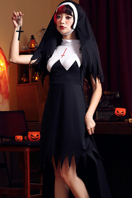 Zombie Demon Nun Dress Halloween Costume