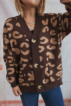 Casual Leopard Long Sleeve Cardigan