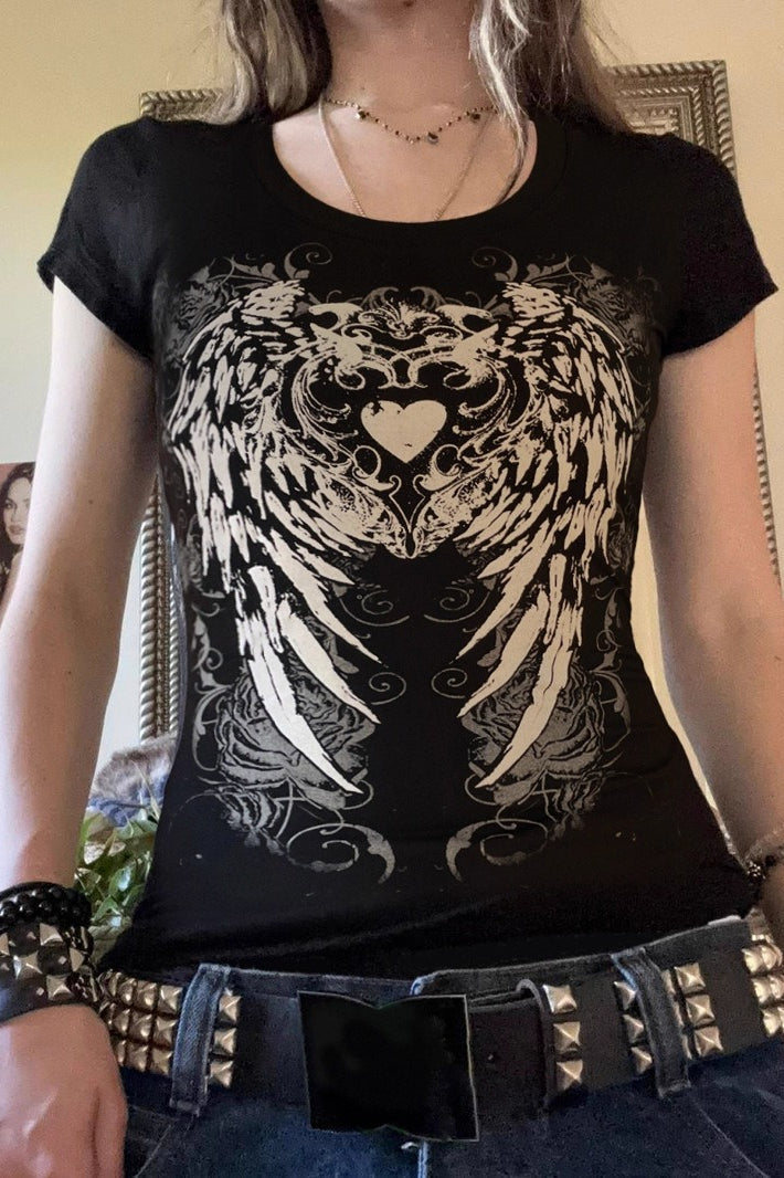 Y2K Wing Graphic Slim Fit T-Shirt