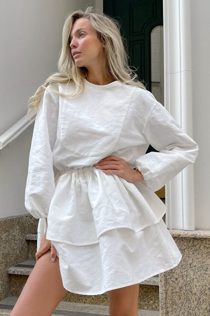 Double Layer Waisted Boho Dress