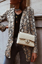 Snake Skin Print Slim Blazer Coat