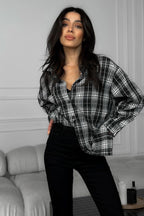 Vintage Style Plaid Casual Blouse