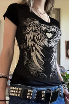 Vintage Wing Graphic Slim Fit T-Shirt