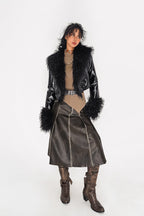 Vintage Style Glossy Jacket Coat