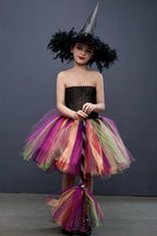 Colorful Witch Tutu Kid Halloween Costume