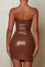 Strapless Waist Tie Bodycon Mini Dress