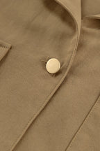 Brown PU Spliced Coat