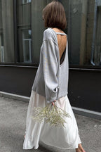 Backless Loose Fit Knit Blouse