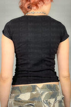 Skull Print Slim Fit Crop T-Shirt