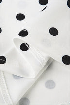 Polka Dot Halter Backless Tie Shoulder Crop Top