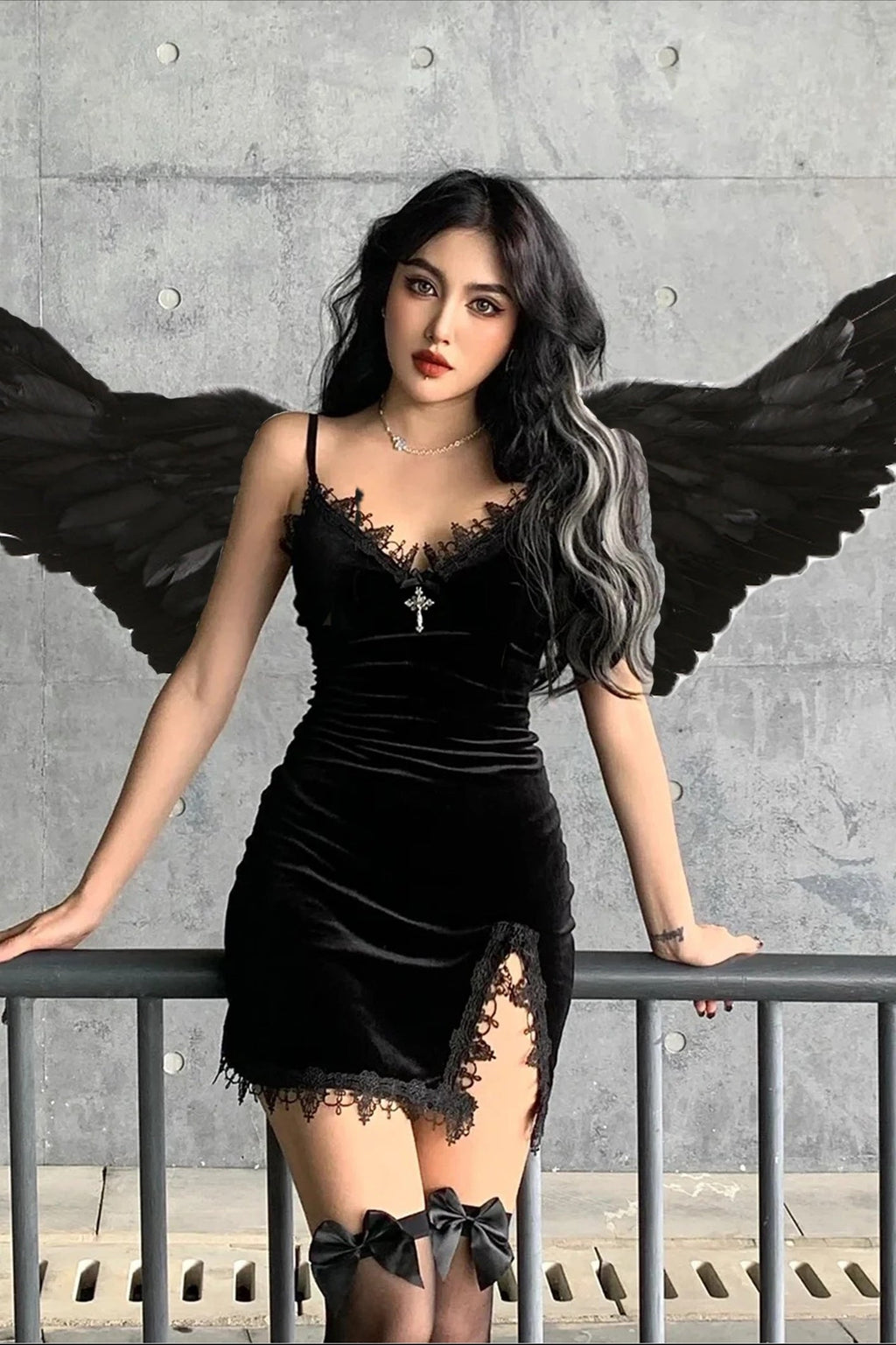 Vintage Halloween Black Swan Dress