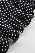 Polka Dot Tie Front Ruffled Crop Top