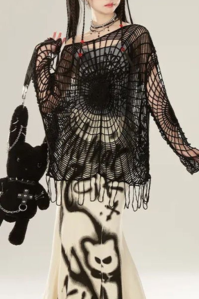 Spider Web Hollow Knit Sweater