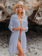 Textured Beach Cover Up Blouse