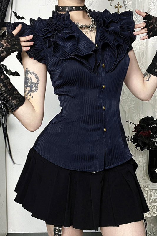 Gothic V-Neck Slim Fit Blouse