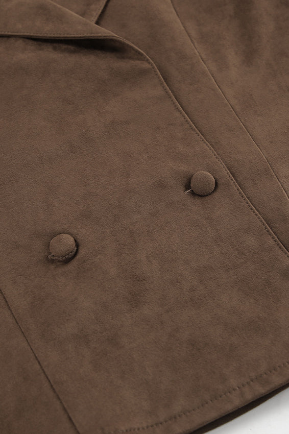 Belted Suede Trench Coat